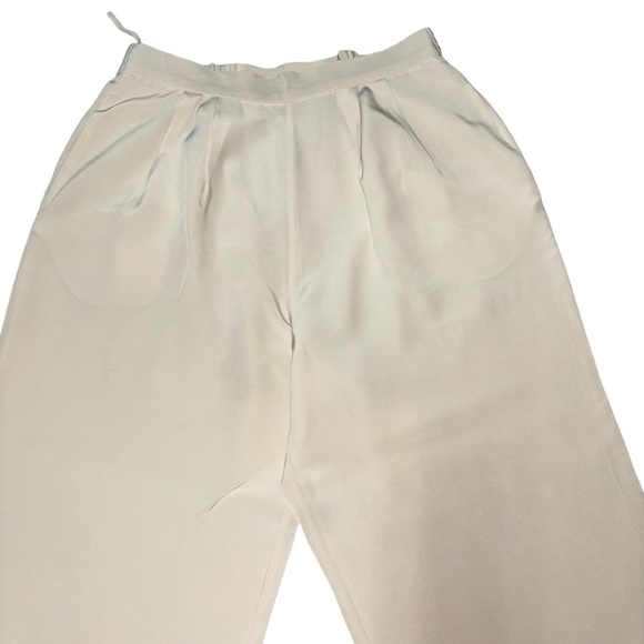 Francesca of Damon Women's Size 12 Vintage Wide Legged Pants 100% Silk High Rise - Picture 2 of 5
